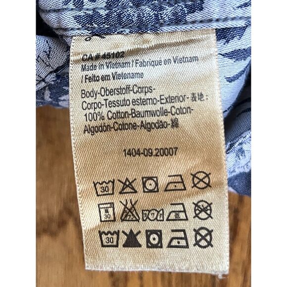 Scotch & Soda Blue Gray Retro Floral Button Up Shirt Top Mens Size Medium - Picture 5 of 9